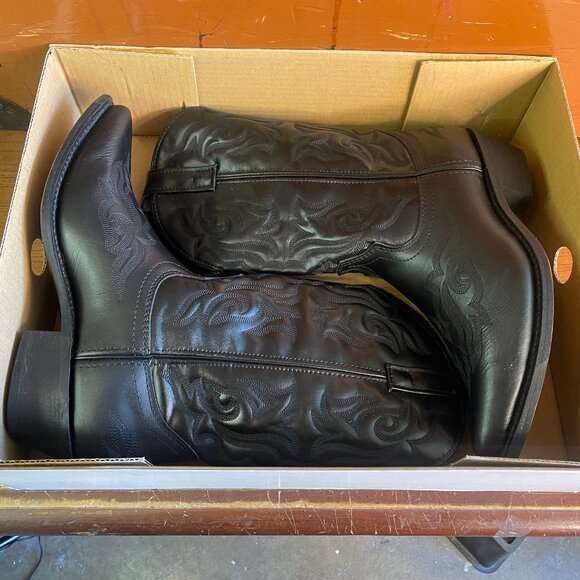 LAREDO Mens Size 9 EW Snip Toe Black Hawk Leather Western Rodeo Dress Boots 6860 - Picture 11 of 12